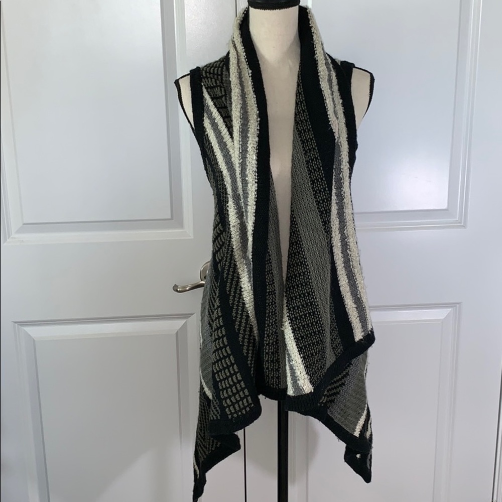 Gray, Black & White knit vest